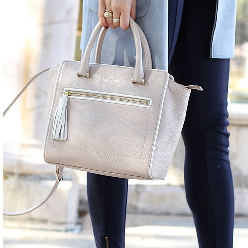 KATE SPADE NUDE PEBBLED BOX BAG